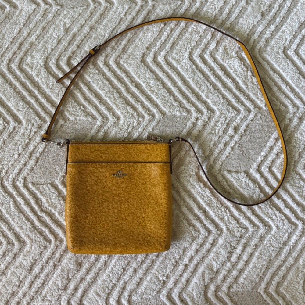Yellow Coach Kitt Messenger Crossbody Bag